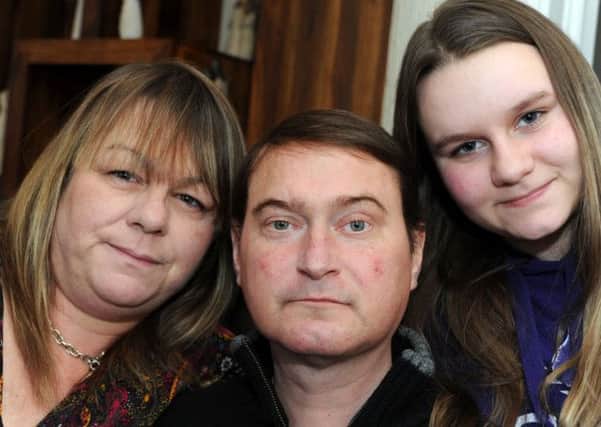 Dave Donovan, with daughter Bethany and wife Kerry, at their Kirkby in Ashfield home.