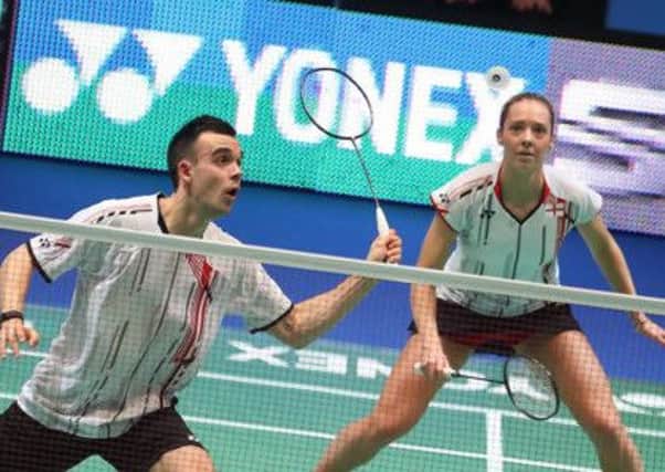 Husband and wife team Chris and Gabby Alcock reach the mixed doubles quarter-finals at All England Championships