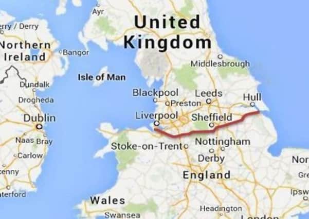 The map of Northern England with the 'new' Scottish border.