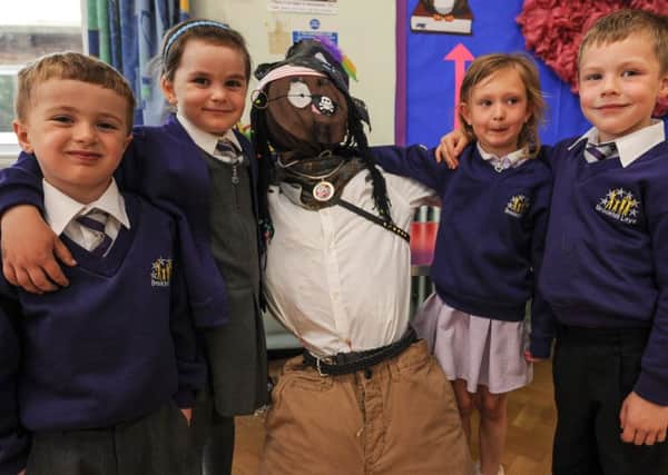 Brookhill Leys Infant School hold a scarecrow competition as they have been invited to take part in the Greasley gathering. Pictured is Jayden Perry 4, Niamh Winfield 5, Charlotte Mason 4 and Ashton Dudley 4.