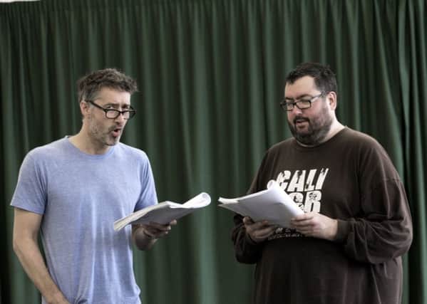 HOOD Production, cast run through, Nottingham, 150th Anniversary Royal Theater

Adam Morris and Ewen Mackintosh in rehearsals
Photo by Jo Lister