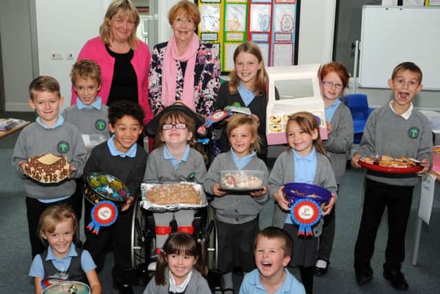 Pupils at Beardall Fields Primary School who achieved 'Star Baker' status in a bake-off organised by senior teaching assistant, Lisa Mather and judged by school volunteer, and Mary Berry for the day, Christine Sinclair.