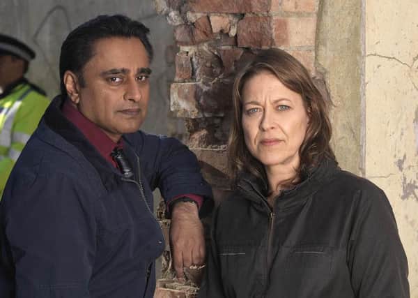 MAINSTREET PICTURES FOR

ITV

UNFORGOTTEN

EPISODE 1
Pictured :  NICOLA WALKER as DCI Cassie Stuart and SANJEEV BHASKAR as DS Sunil Khan.

Photographer: JOHN ROGERS

This image is the copyright of ITV and must be credited. The images are for one use only and to be used in relation to UNFORGOTTEN, any further usage could incur a fee.
