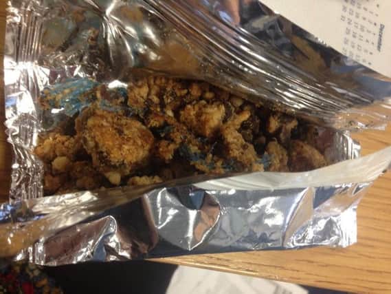 The breakfast bar that Kerrie Bott found which had the blue string inside the biscuit