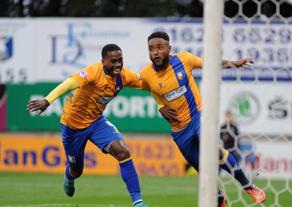 Mansfield Town v Newport County - Skybet League Two - One Call Stadium - Saturday 10th October 2015

Adi Yussuf celebrates with Mitchell Rose his goal