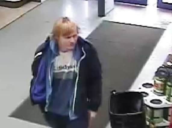Screenshot of a CCTV image in relation to a shop theft at Wickes in Worksop