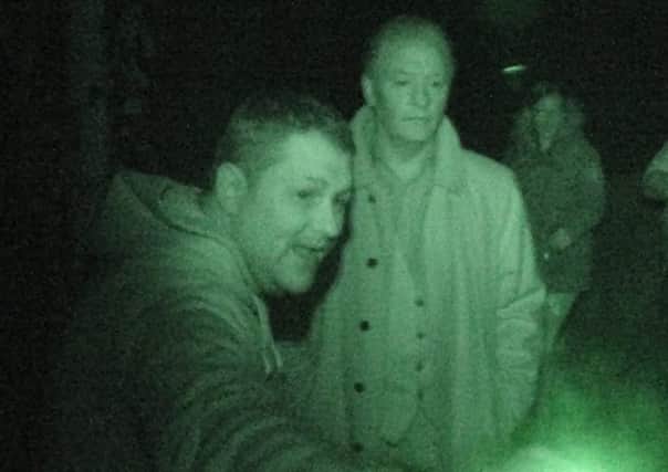 Lee Roberts ghosthunting at The Village in Mansfield with Derek Acorah.