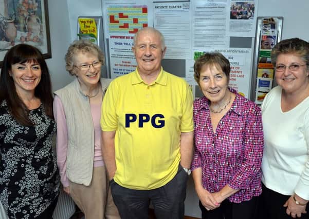 Church Walk and Church Street Surgerys and their patient participation groups are holding a healthy lifestyle event, picture includes  Church Walk Surgery practice manager Sarah Petter, Shelagh Andrews, Cynthia Finking, Geoff Newton and Joan Morley