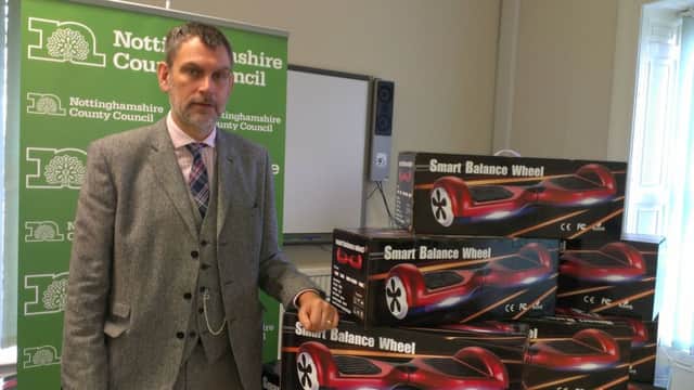 Paul Gretton, Trading Standards officer at Nottinghamshire County Council has helped to seize 19 potentially dangerous 'hoverboard' gadgets in the county
