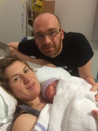 Rory Ivan McGregor-Watts was born at 7.47am on Christmas Day 2015 at King's Mill Hospital. Pictured with parents Stephen Watts and Phillipa McGregor-Watts