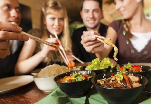 People eating in restaurant