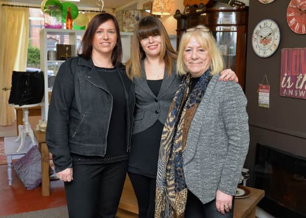 Howlambs Unique Furniture opened in Hucknall, selling reclaimed and new furniture built on site.  Pictured from left are Hilary Lambert, Tracey Howden and Gail Lambert