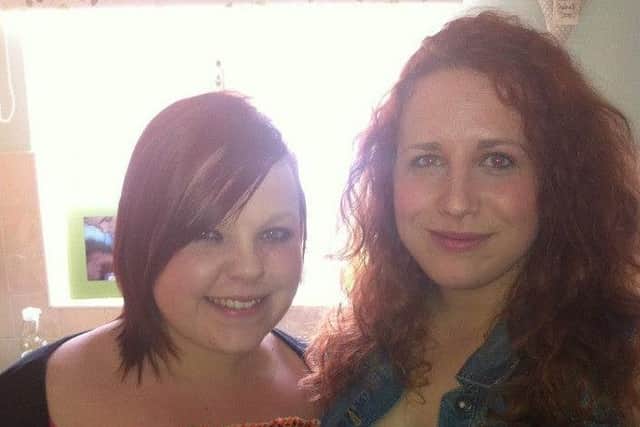 Caitlin with best friend Emily Barker who is fundraising for the family.