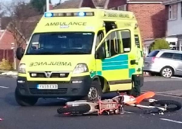 A motorbike rider was injured following a collision with a car on Nabbs Lane in Hucknall, at around 10.40am on Sunday, November 22, 2015.