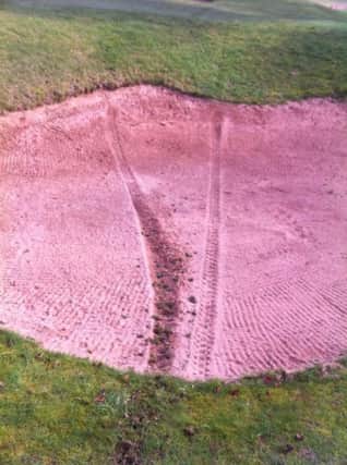 Damage caused to Notts Golf Club at Hollinwell where motorcyclists are blieved to have driven on the green. Credit: Phil Stain