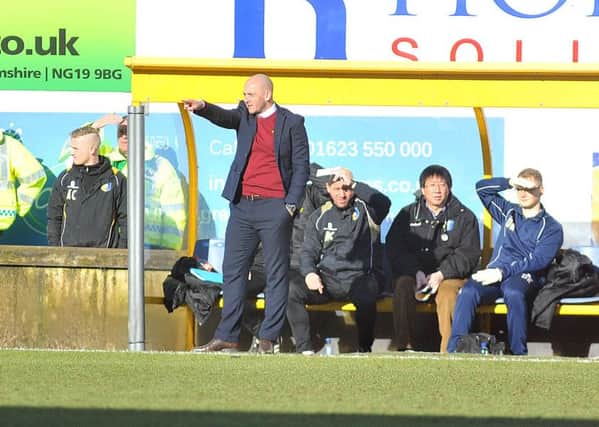 Manager Adam Murray shouts out orders

Mansfield Town v Yeovil Town - Skybet League Two - One Call Stadium - Saturday 20 Feb 2016 - Photographer Steve Uttley