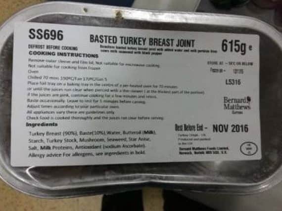 These turkey breast joints from Heron Foods may contain sulphite.