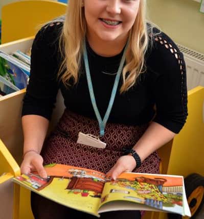 Vision School student Sian Parsons is doing well in her work experience at Shaping Futures Nursery, Warsop.