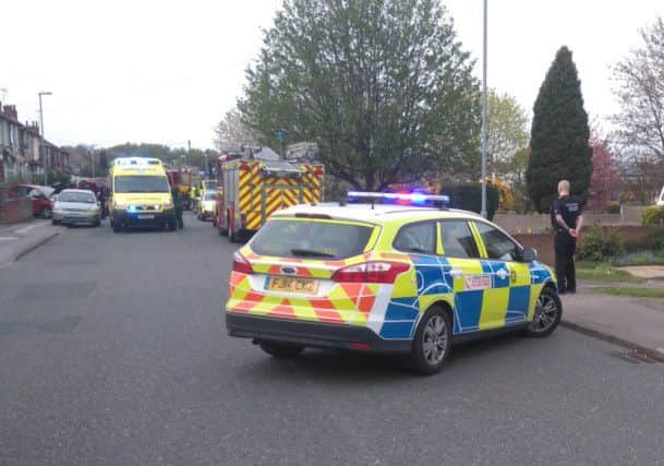 Scene of the crash at Big Barn Lane Mansfield on Friday
April 6.