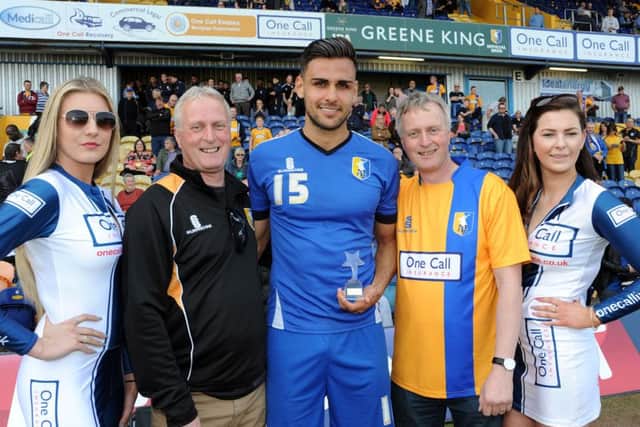 The Emma Stamp Memorial Trophy for the most man of the match awards this season,is presented to Ryan Tafazolli by Michael Stamp.