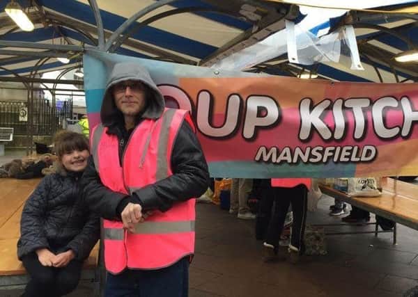 Lilli Mai Lewis, 7 of Mansfield  raised over Â£200 for the homeless after drinking water instead of pop for a week. She is pictured at Mansfield Soup kitchen.
