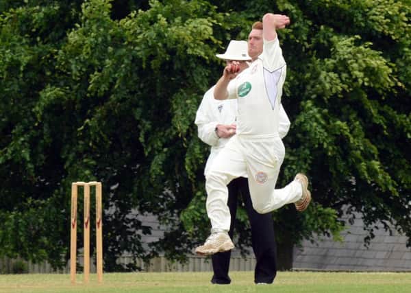 WHITWELL WICKET-TAKER -- Gareth Blinkhorn, who struck for Papplewick and Linby before the rain came.