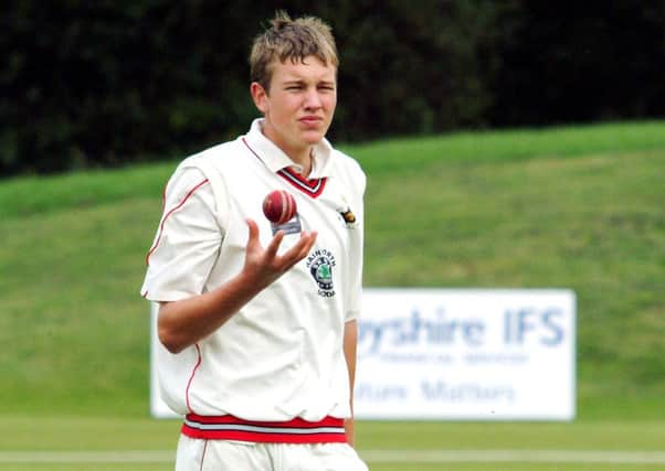 FROM WELBECK TO ENGLAND -- Jake Ball pictured back in 2008 as a 17-year--old bowling for his home club, Welbeck.