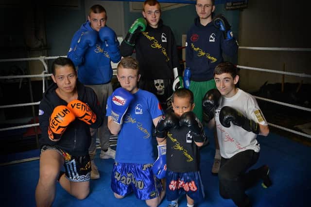 Feature on Bulwell Fight Factory, picture includes Tak Lei, Lele Capeness, Ronnie Capeness, Jaidan Ryder, CJ Louth, Gavin Capeness and Connor Millward nhud bulwell fight fact(4)
