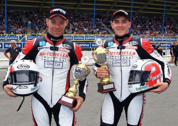 The victorious Birchall brothers in Assen.