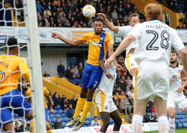 Mansfield Town v Cambridge
Rhys Bennett in second half goalmouth action