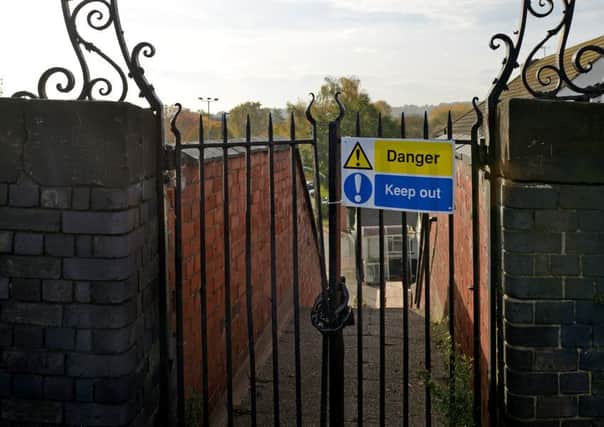Steps near the Horse Shoe Pub in Bulwell closed for repairs