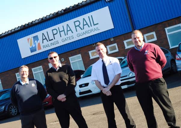 Directors (from left) Steve Shirley, Phil Ball, Mark Sipson and Dean Briggs at the new Alpha Rail headquarters in Huthwaite..