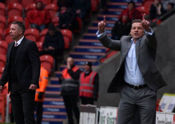 Picture: Andrew Roe/AHPIX LTD, Football, Sky Bet League One, Doncaster Rovers v Peterborough United, Keepmoat Stadium, 19/03/16, K.O 3pm

Doncaster's manager Darren Ferguson and Peterborough's manager Graham Westley
Andrew Roe>>>>>>>07826527594
