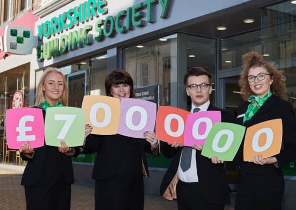Yorkshire Building Society Charitable Foundation has now donated more then Â£7 million to charities and good causes around the UK since it was set up in 1999. Pictured are Katy Batley, Julie Rushworth, Jonny Clamp and Libby Cameron.