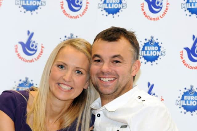 Happier times: Euro Millions winners Catherine and Gareth Bull