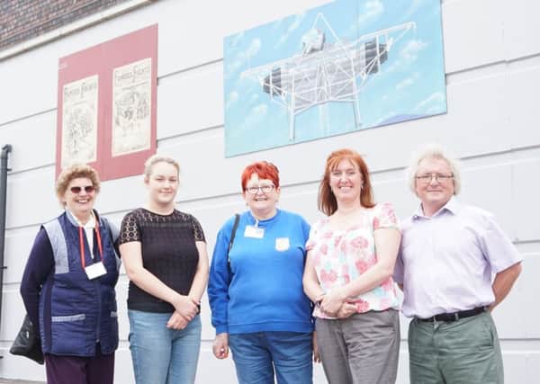Councillors and members of Hucknall Tourism and Regeneration Group by the murals at the bridge. From left, they are: volunteer Sandy Singleton, Coun Lauren Mitchell, of Hucknall, Sheila Robinson, of the group, Coun Cheryl Butler and former Hucknall councillor John Wilkinson.