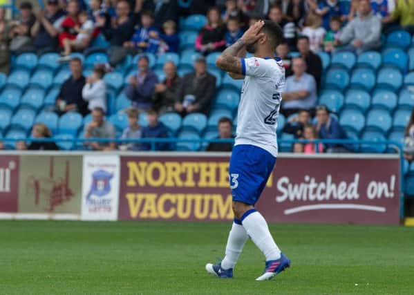 Carlisle United v Mansfield Town - Kane Hemmings of Mansfield Town holds his hands on his head after his kick is saved - Pic By James Williamson