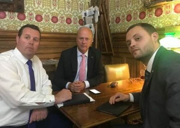 MPs Ben Bradley (right) and Mark Spencer (left) meet Chris Grayling, the Secretary of State for Transport.