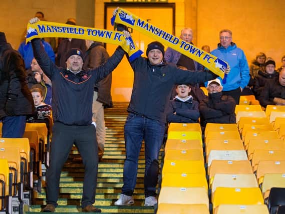 Stags fans ahead of the 4-0 win over Port Vale