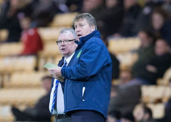 Port Vale vs Mansfield Town - Mansfield Town manager Steve Evans and Mansfield Town Assistant Manager Paul Raynor - Pic By James Williamson