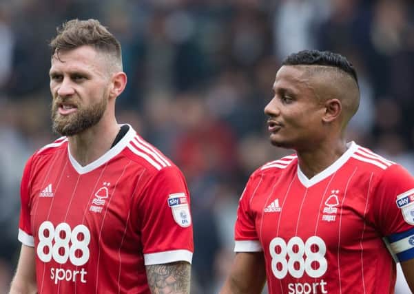 Derby County vs Nottingham Forest - Daryl Murphy and Michael Mancienne of Nottingham Forest - Pic By James Williamson