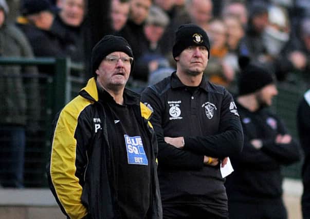 Hucknall Town manager Andy Graves (right) and assistant manager Philip Henry (left)