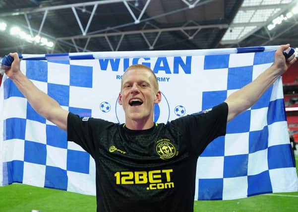 FA Cup Final, Manchester City v Wigan Athletic:  Goal scorer Ben Watson celebrates