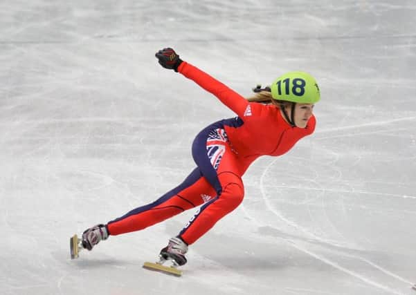 GB Short Track skater Elise Christie in action.