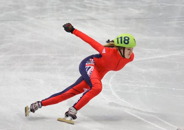 GB Short Track skater Elise Christie in action.