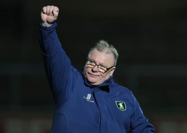Picture by Gareth Williams/AHPIX.com; Football; Sky Bet League Two; Wycombe Wanderers v Mansfield Town; 30/12/2017 KO 15.00; Adams Park; copyright picture; Howard Roe/AHPIX.com; Stags boss Steve Evans salutes his sides victory at Wycombe