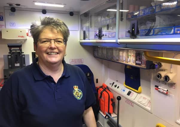 Carol Robinson, a member of the ambulance support team at the East Midlands Ambulance Service Alfreton workshop.