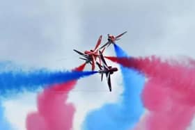 The Red Arrows performing in 2017. Photo: Jon Rigby.
