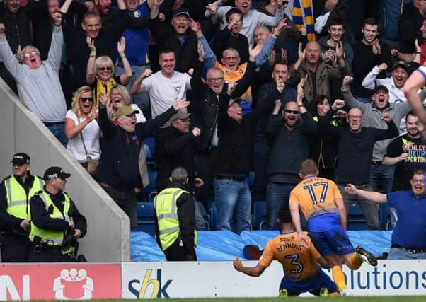 Picture Andrew Roe/AHPIX LTD, Football, EFL Sky Bet League Two, Chesterfield v Mansfield Town, Proact Stadium, 14/04/18, K.O 1pm

Mansfield's Mal Benning celebrates his winning goal

Andrew Roe>>>>>>>07826527594