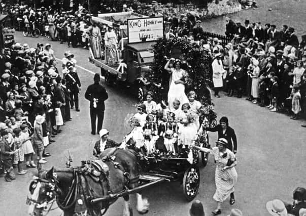 A fabulous bygone snap of a tableau in  a carnival procession, Hucknall. Picture courtesy of Nottinghamshire Archives.